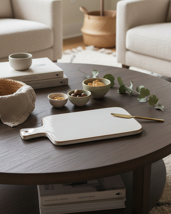 Ivory Ceramic Cheese Tray