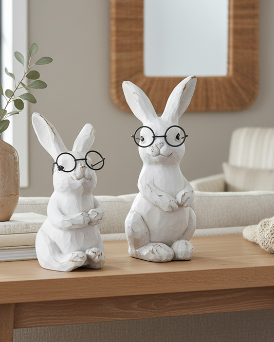 Small Bunnies with Glasses Set