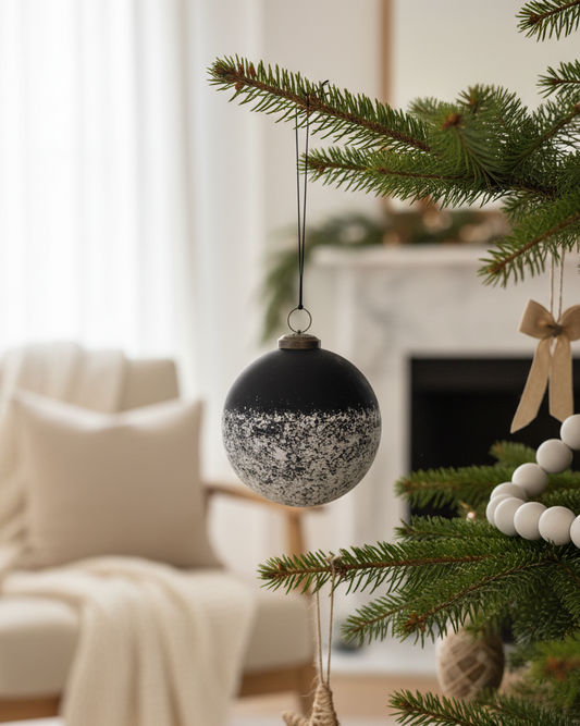 Black & White Frosted Ornament