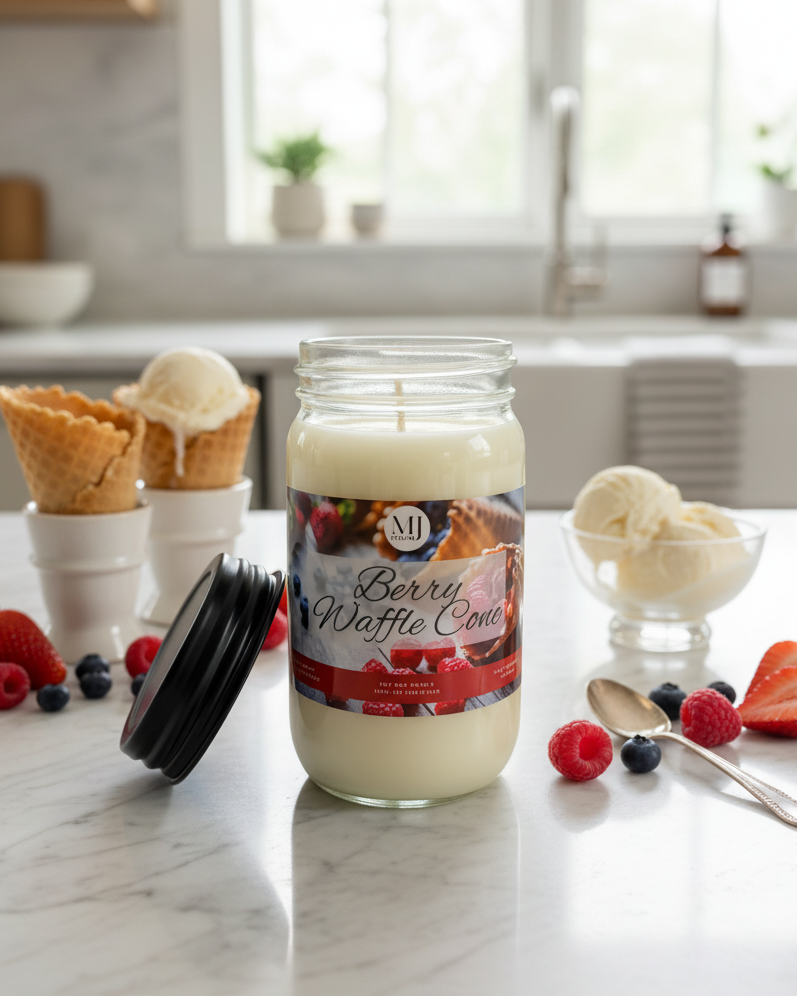 Berry Waffle Cone | Mason Jar Soy Candle