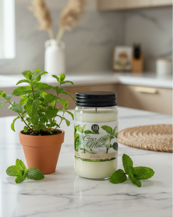 Garden Mint | Mason Jar Soy Candle