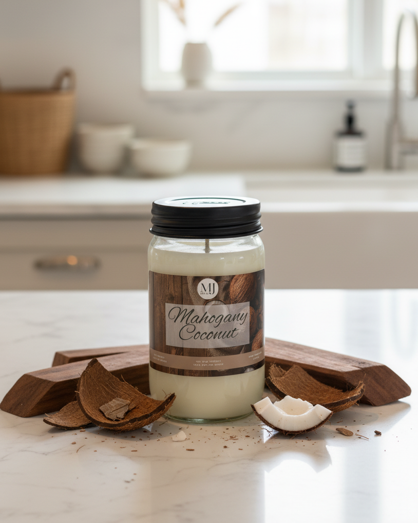 Coconut Mahogany | Mason Jar Soy Candle