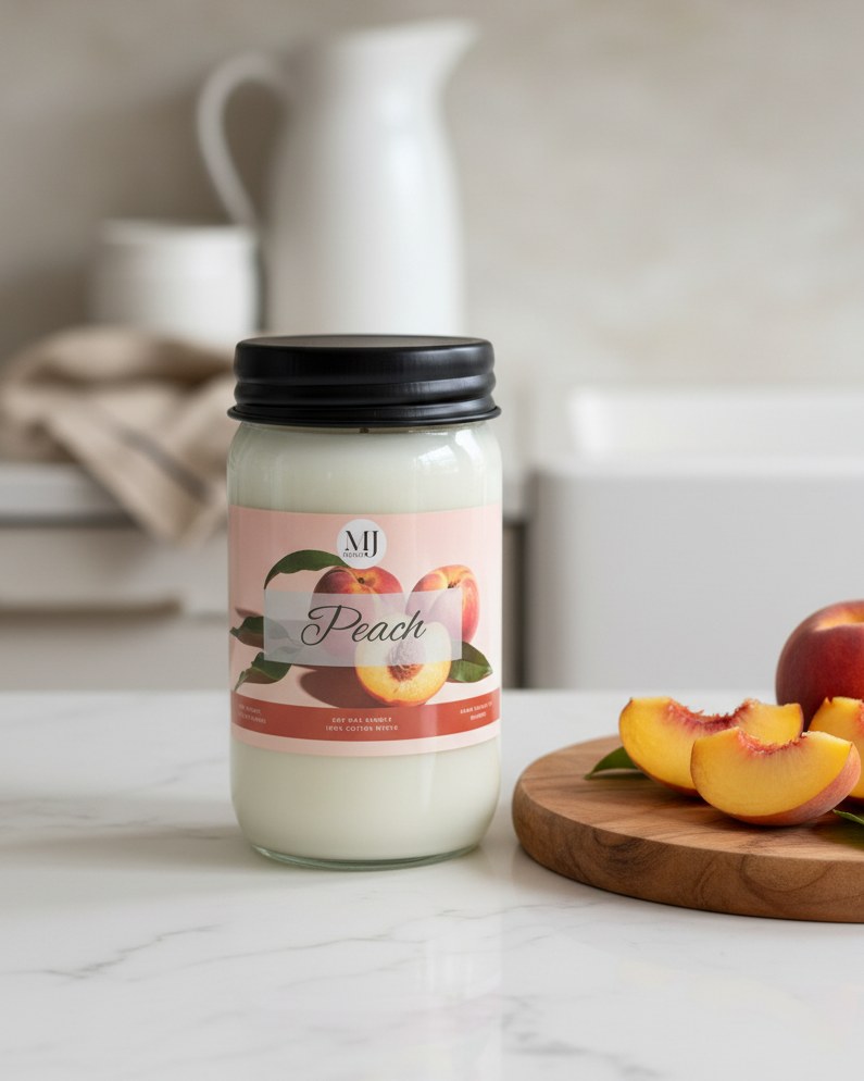 Peach | Mason Jar Soy Candle