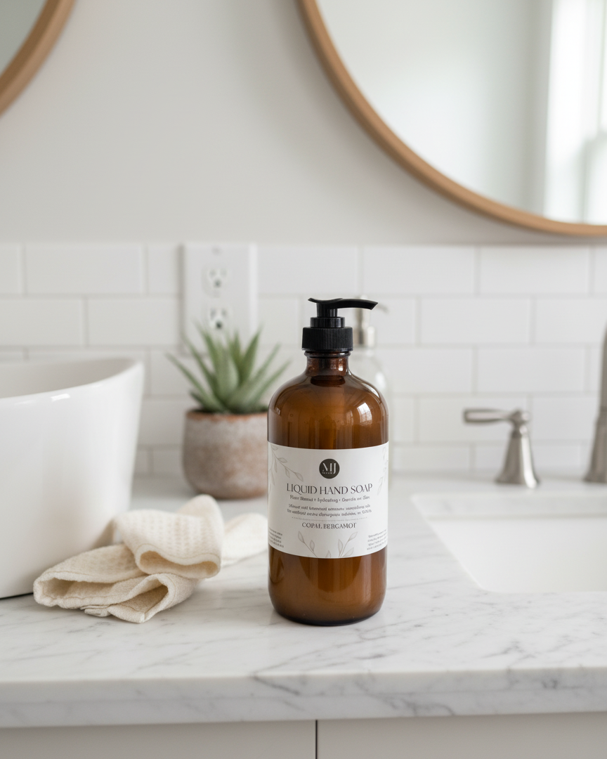 Glass Shea Butter Hand + Body Soap | Maine Woods