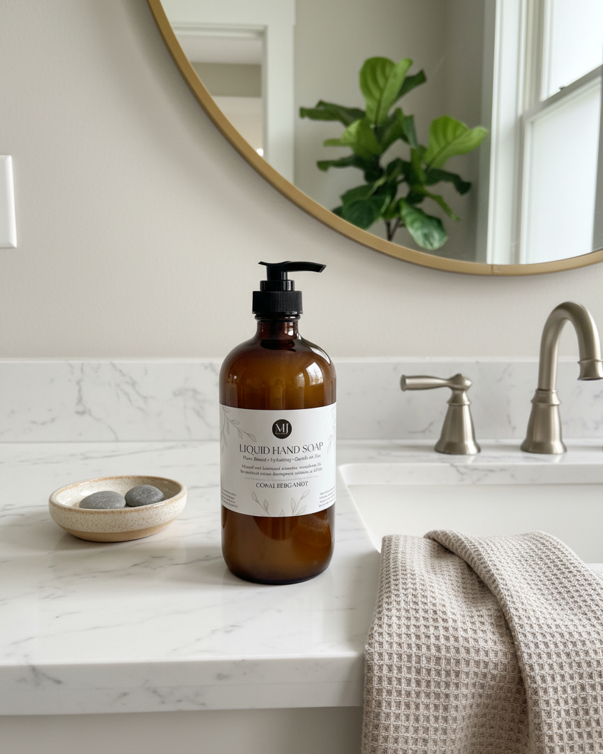 Glass Liquid Hand + Body Soap | Olive Branch