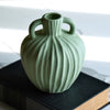 Sage Green Ribbed Bud Vase