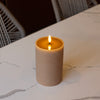 Taupe Flameless Pillar Candle | 6" x 3"