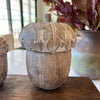 Whitewashed Acorn Container