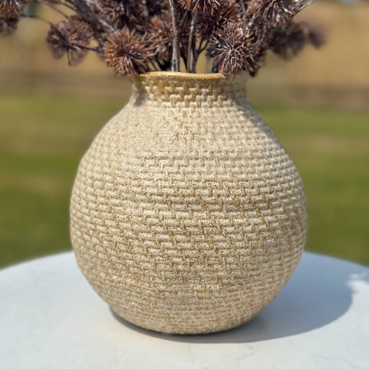 Evelyn Neutral Weave Vase