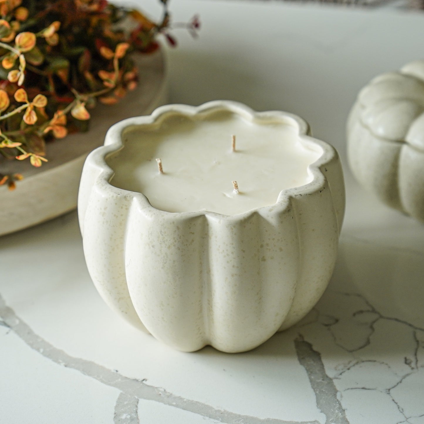 Ceramic Pumpkin Jar Candle | Large