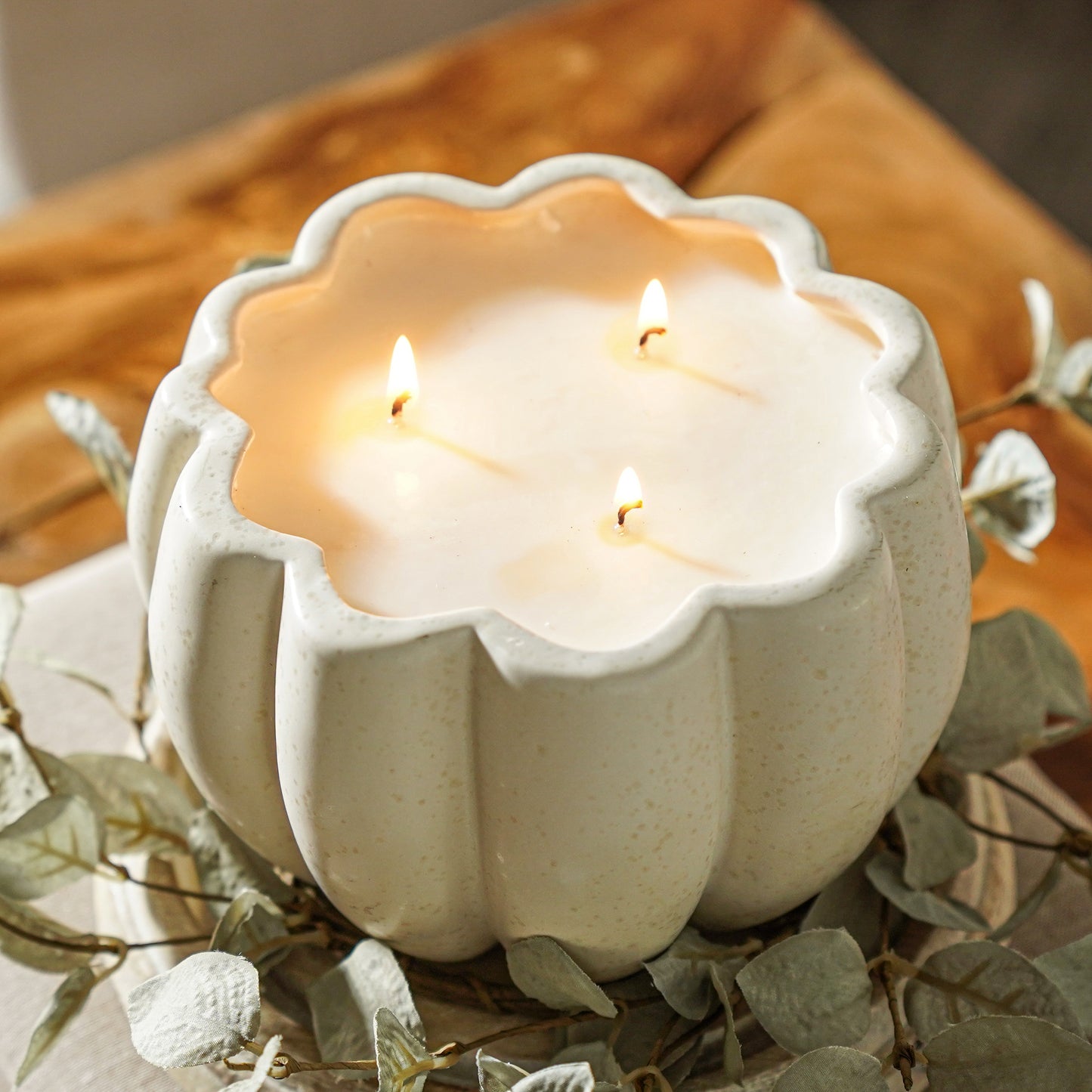 Ceramic Pumpkin Jar Candle | Large