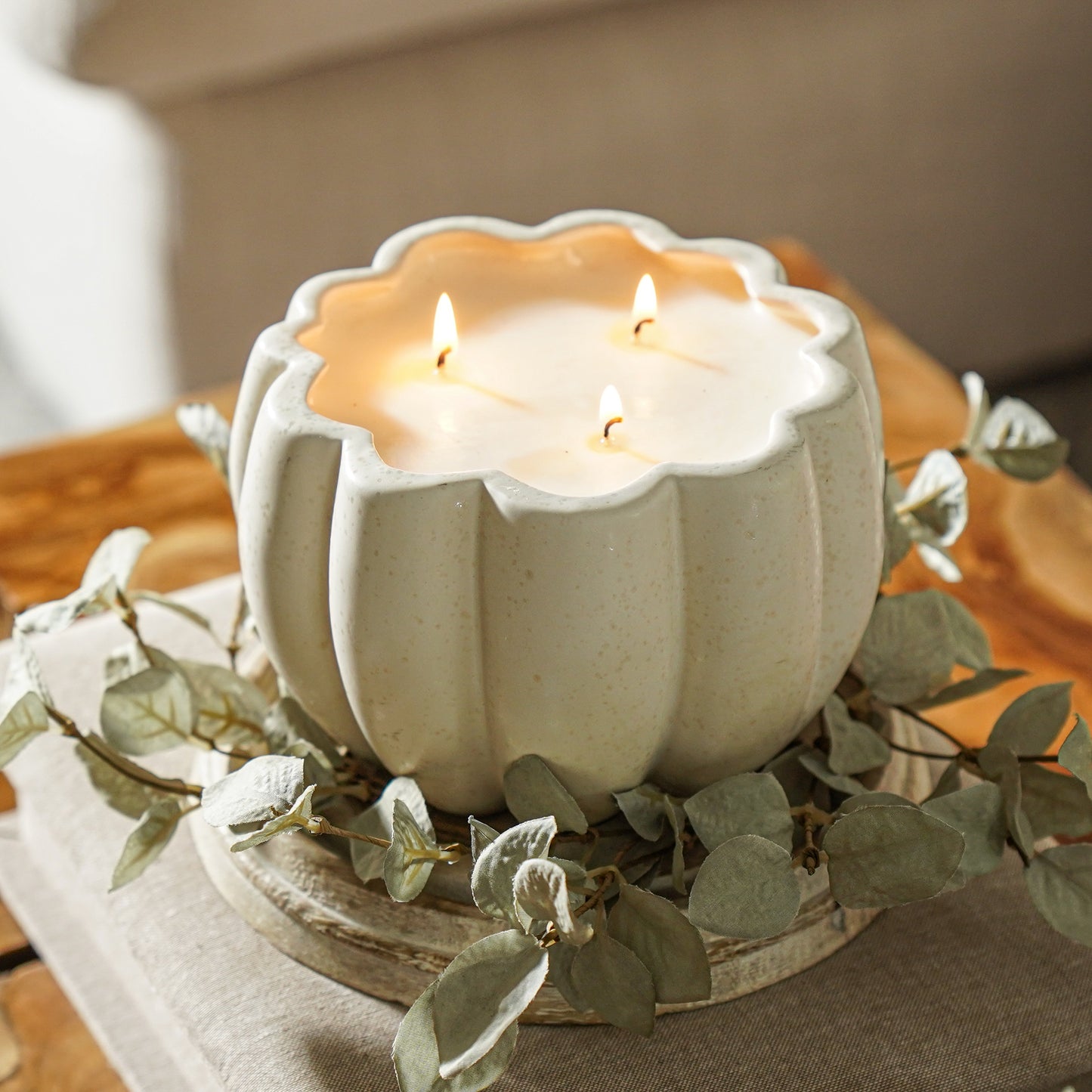 Ceramic Pumpkin Jar Candle | Large