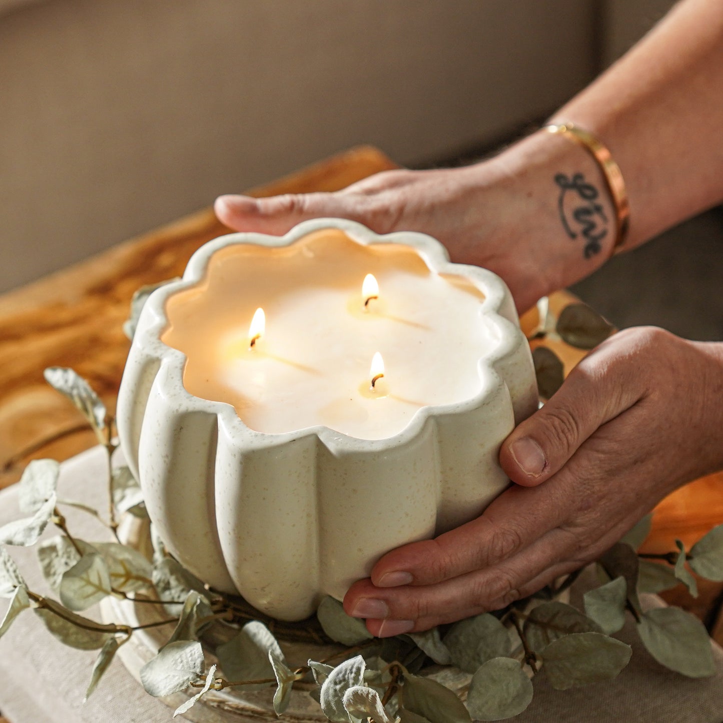 Ceramic Pumpkin Jar Candle | Large