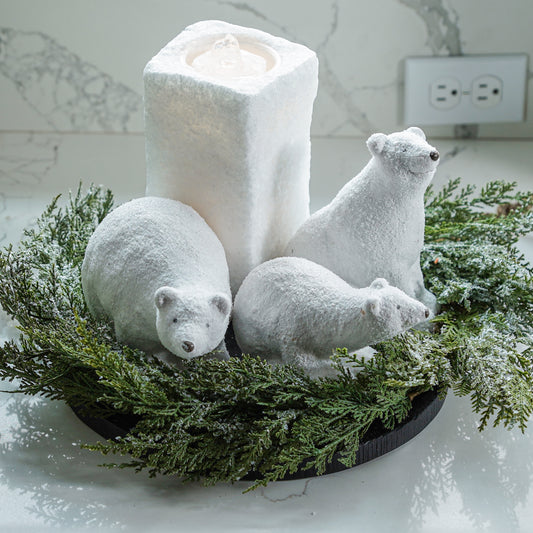 Snowy Glittered Polar Bears