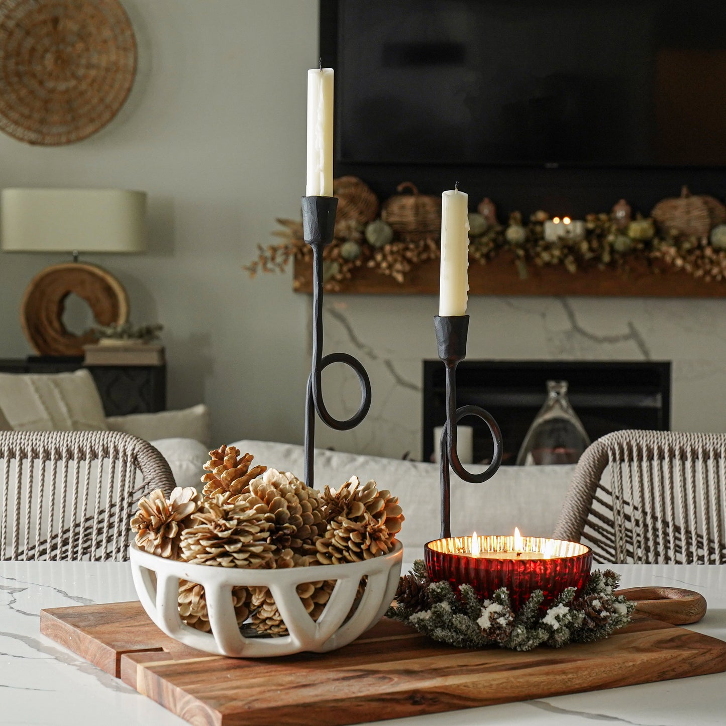 Snowy Mini Cone Candle Ring