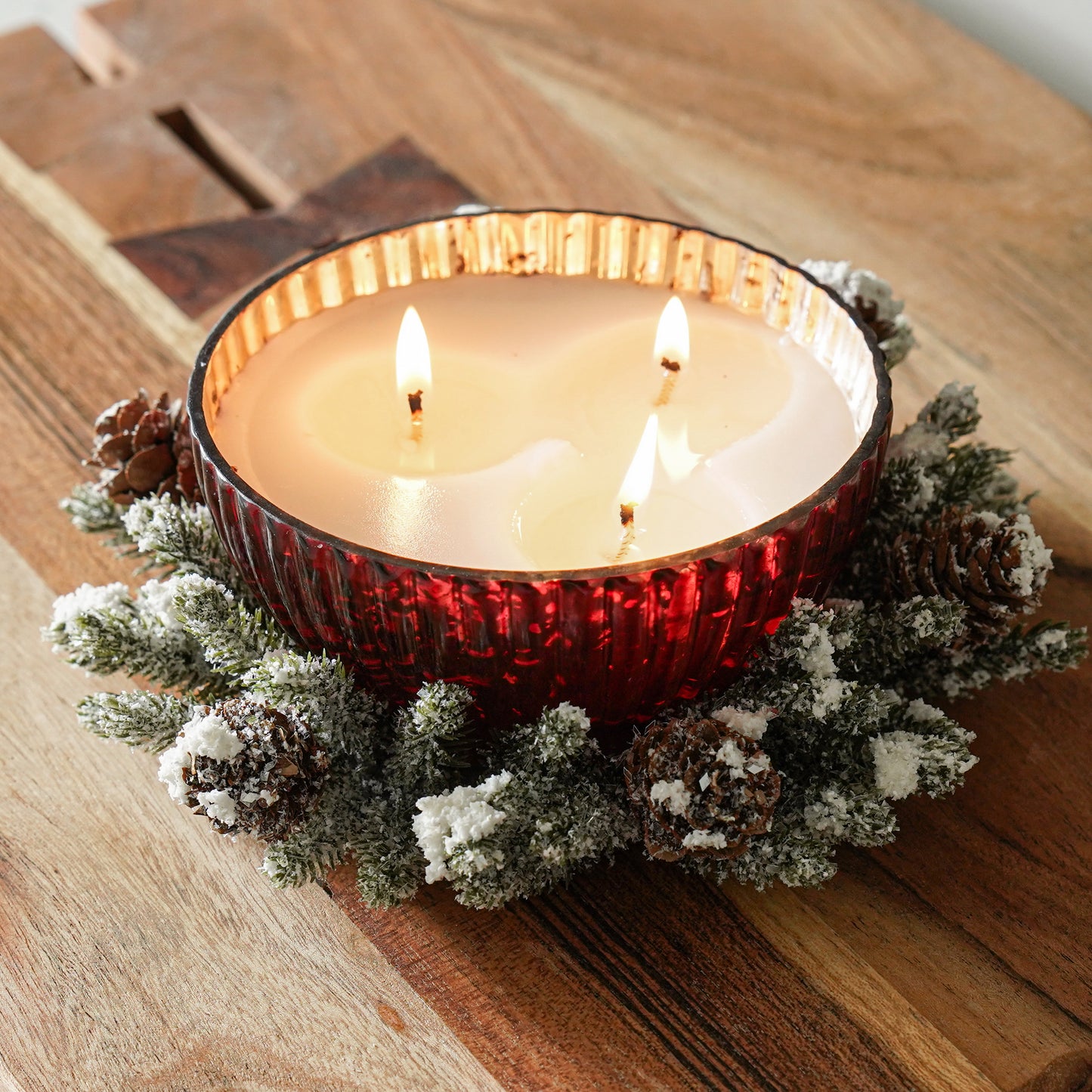 Snowy Mini Cone Candle Ring