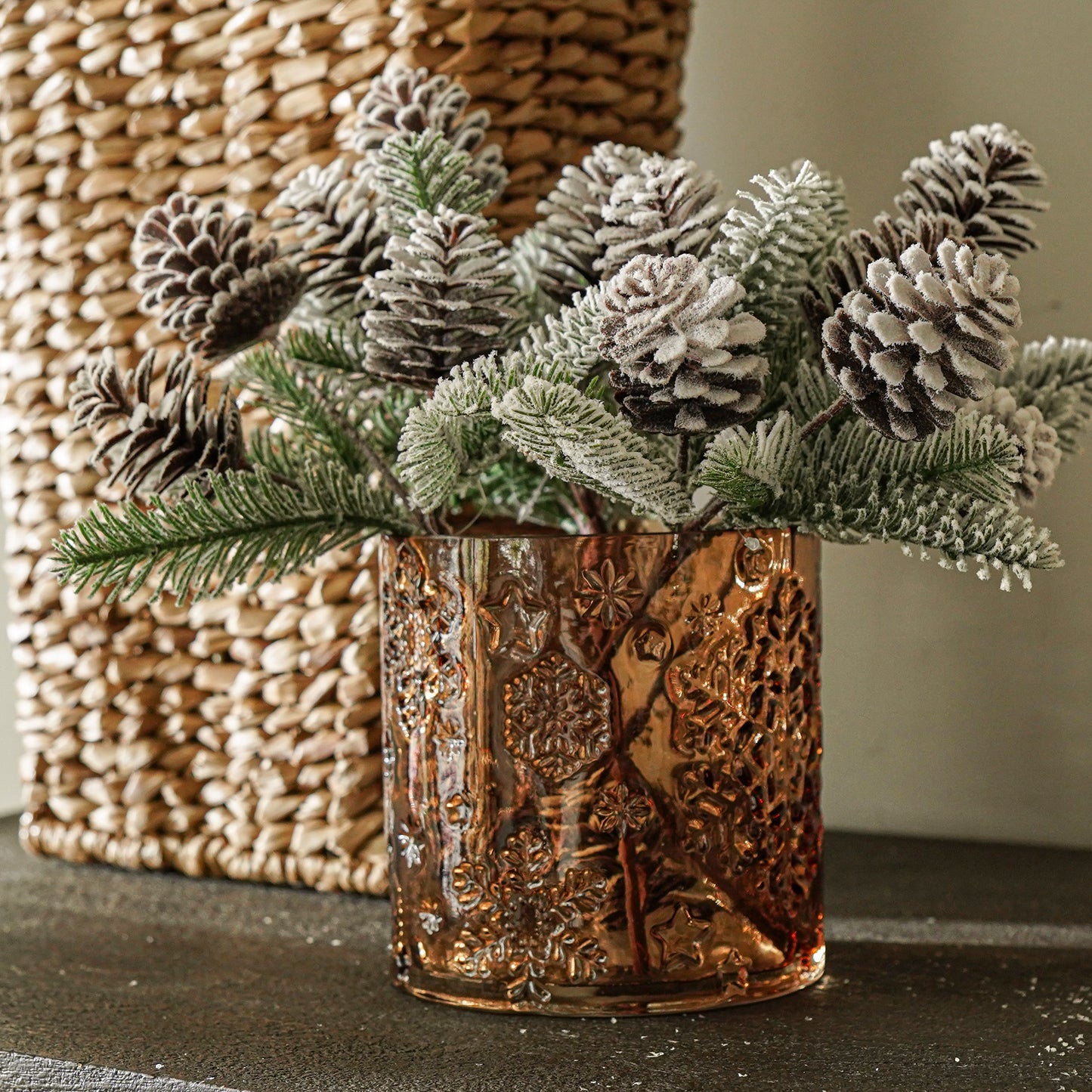 Flocked Fir and Pinecone Stem