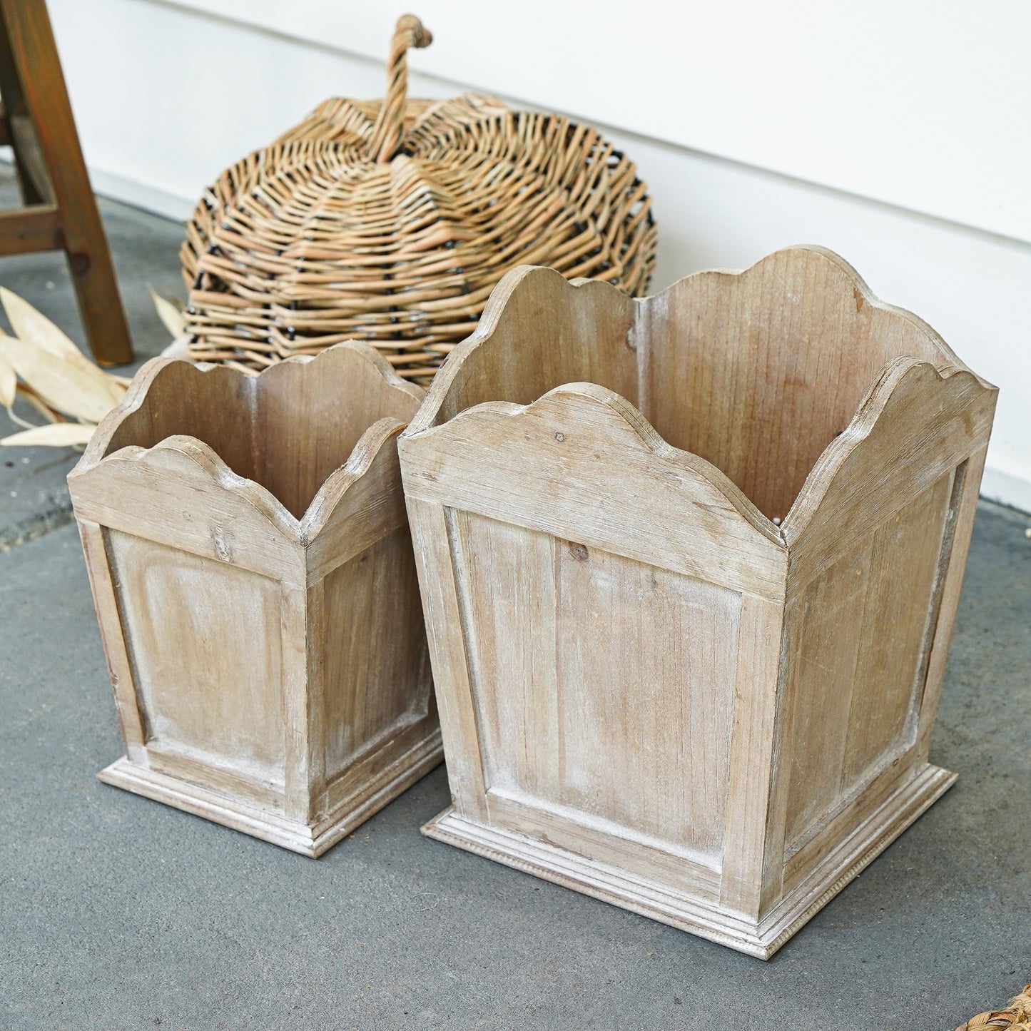 Avery Wood Planter | Set of 2