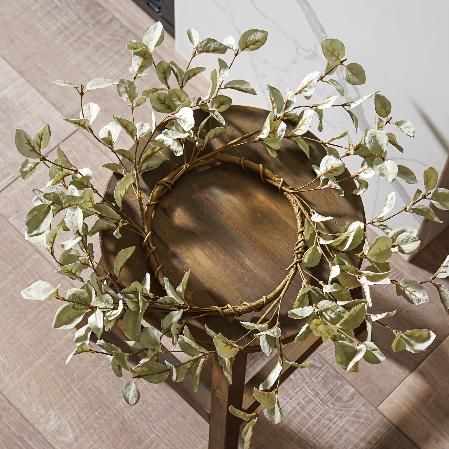 Light Green Eucalyptus Candle Ring | Large