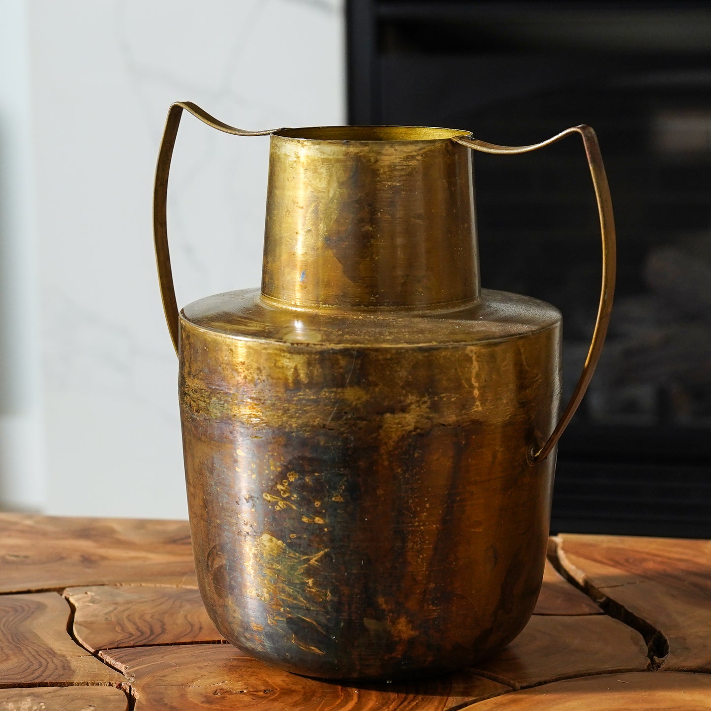 Handled Brass Metal Vase