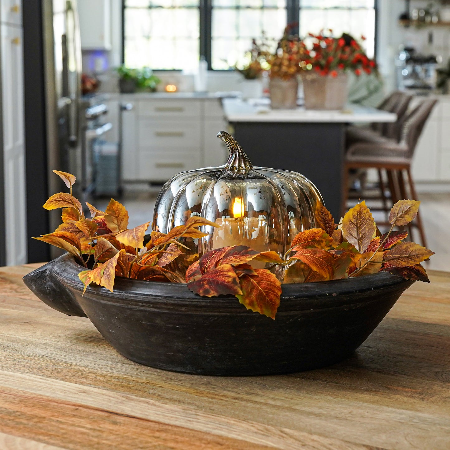 Hand-blown Glass Pumpkin Cloche