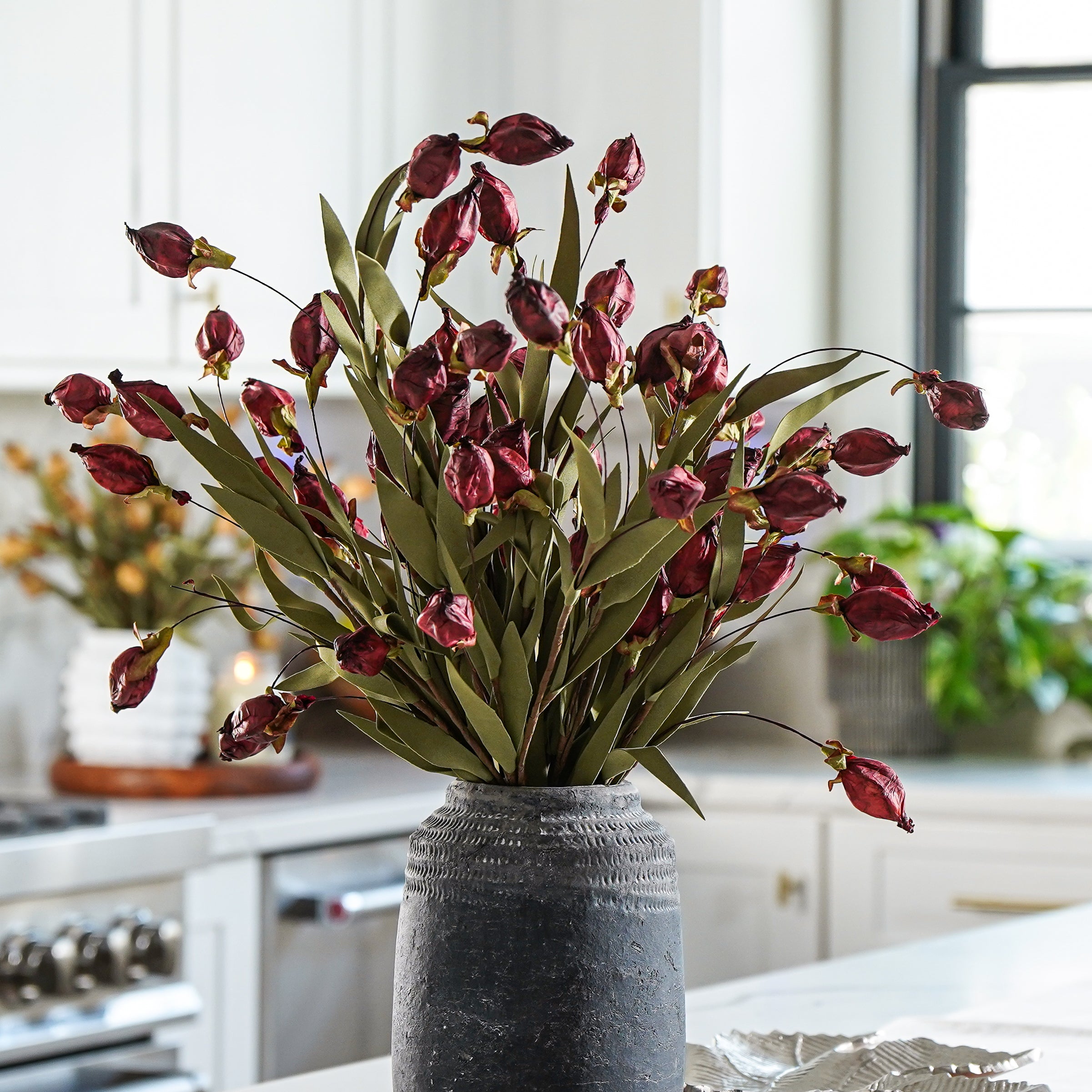 Lantern Bud Luxe Bush | Burgundy PRE ORDER