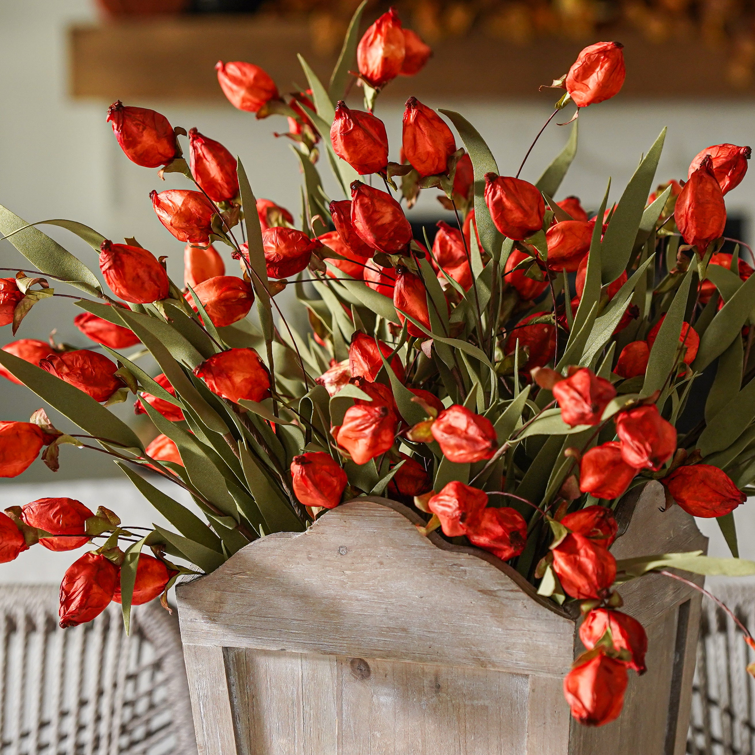Lantern Bud Luxe Bush | Burnt Orange