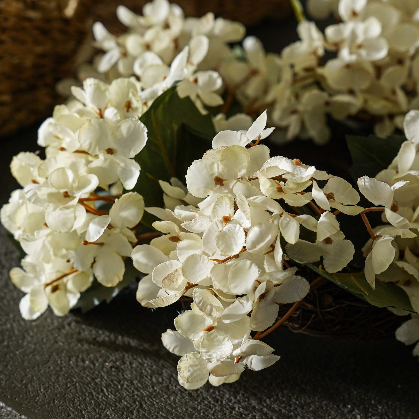 Cream Hydrangea Candle Ring