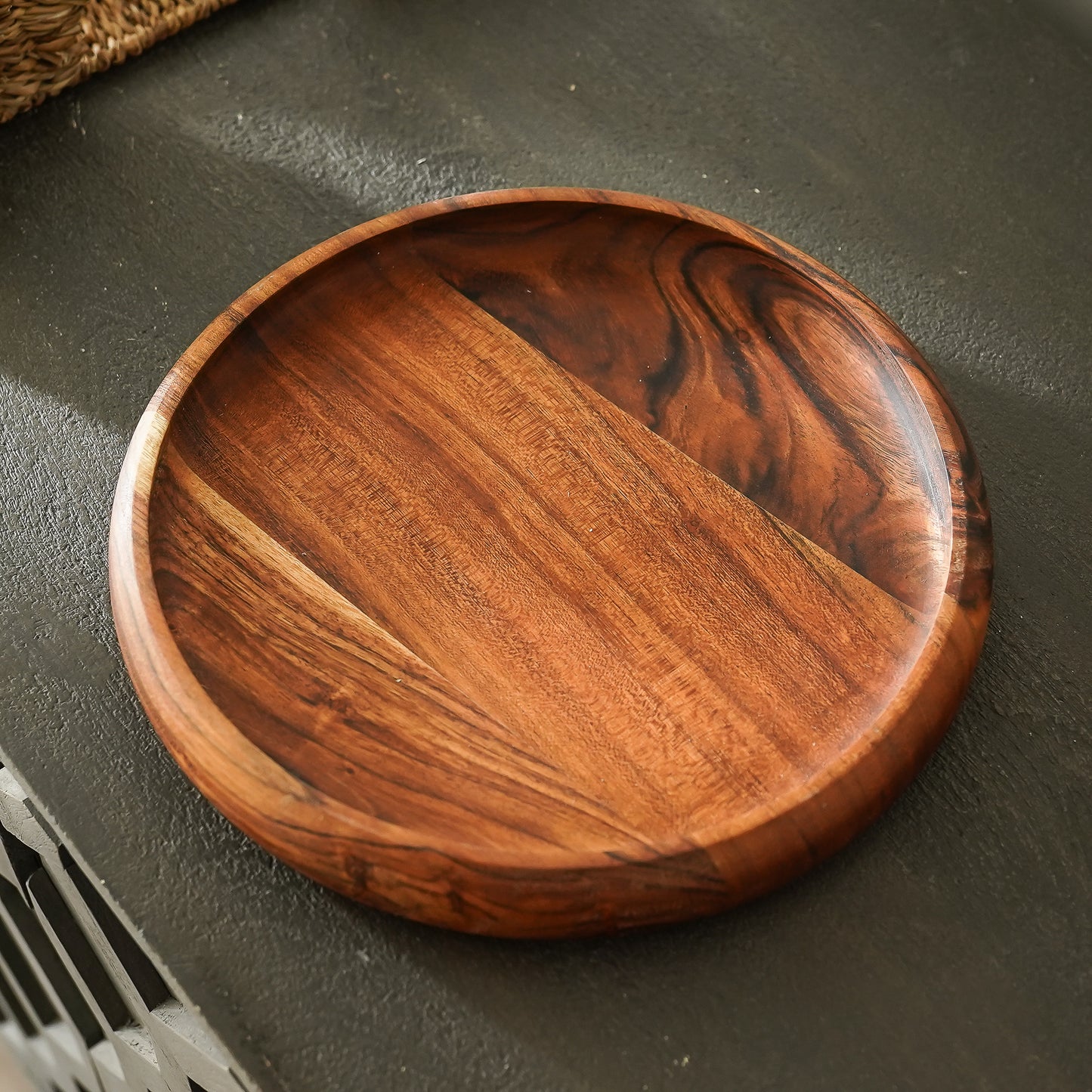 Riley Round Wood Tray