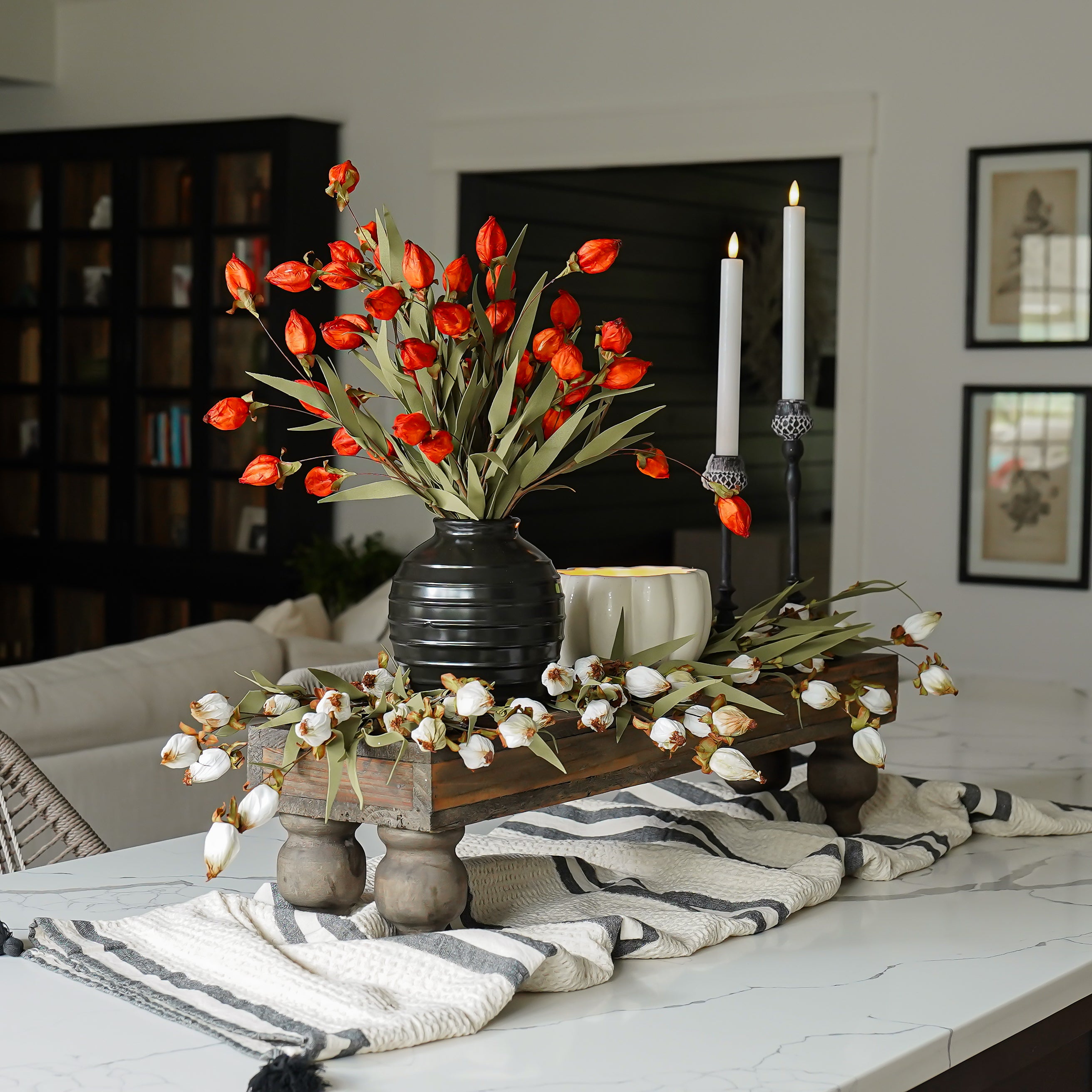 Lantern Bud Luxe Bush | Burnt Orange