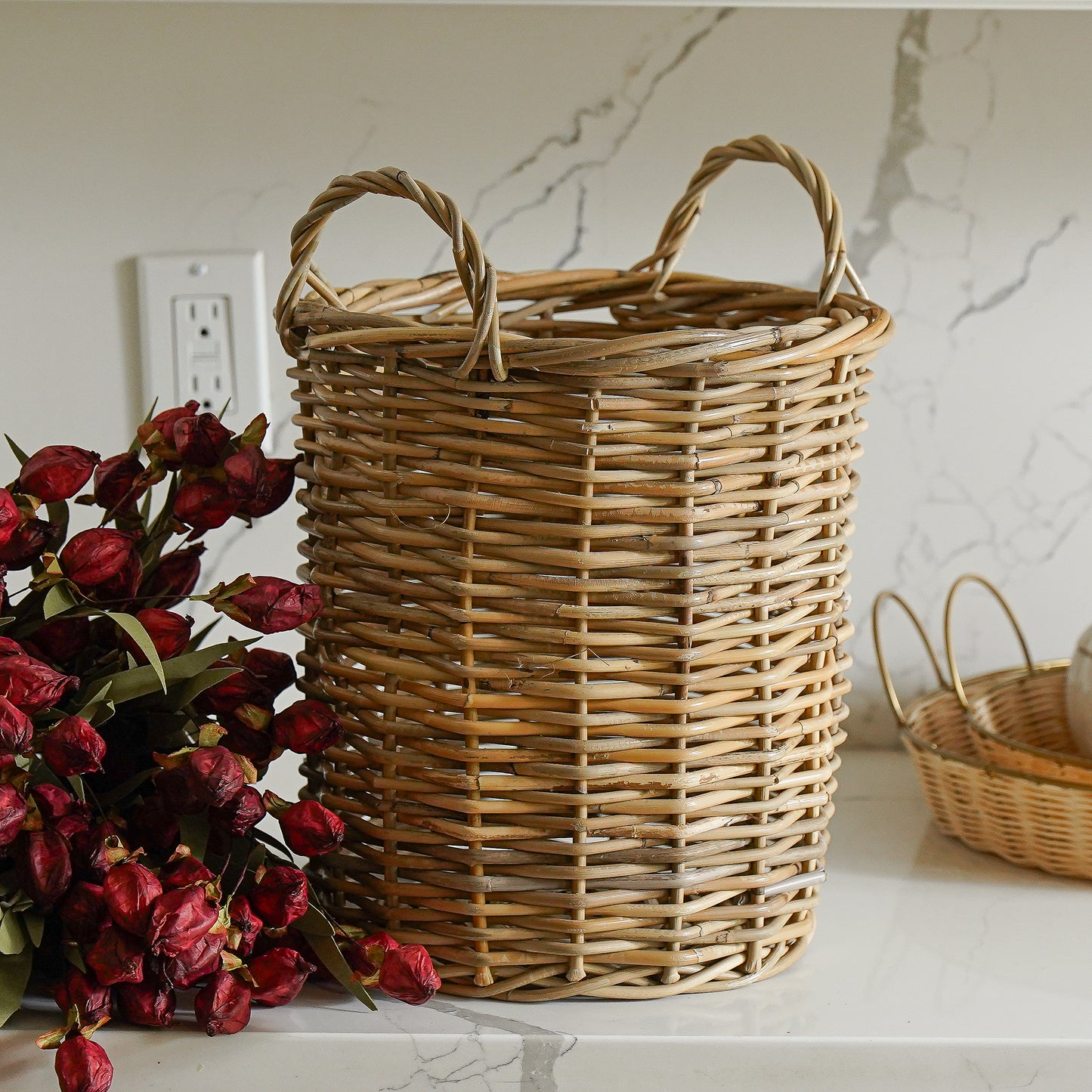 Wicker Basket with Handles