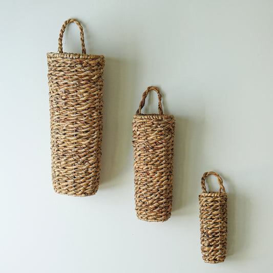 Natural Seagrass Wall Basket Vessels | Set of 3