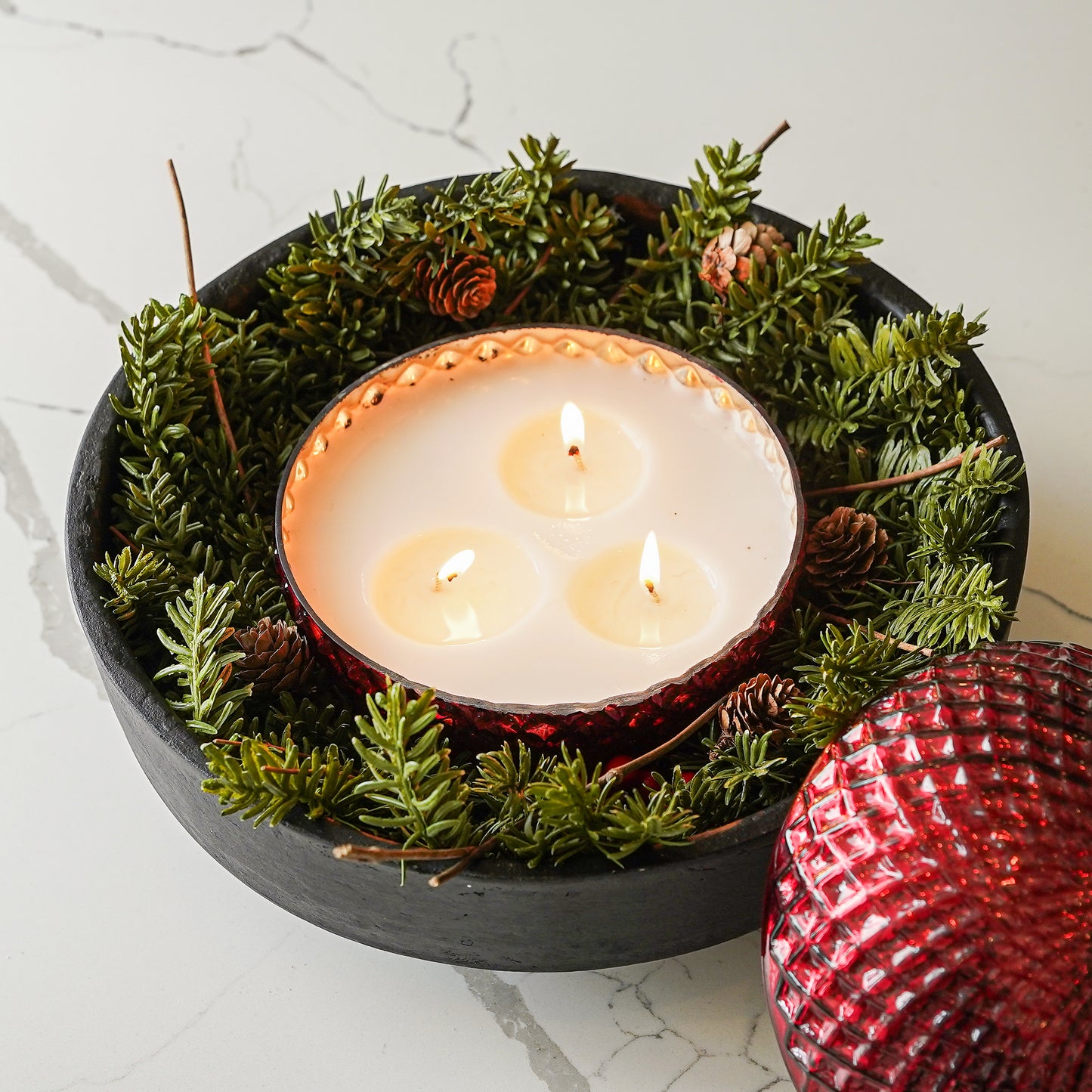 Red Mercury Ornament Candle | Large