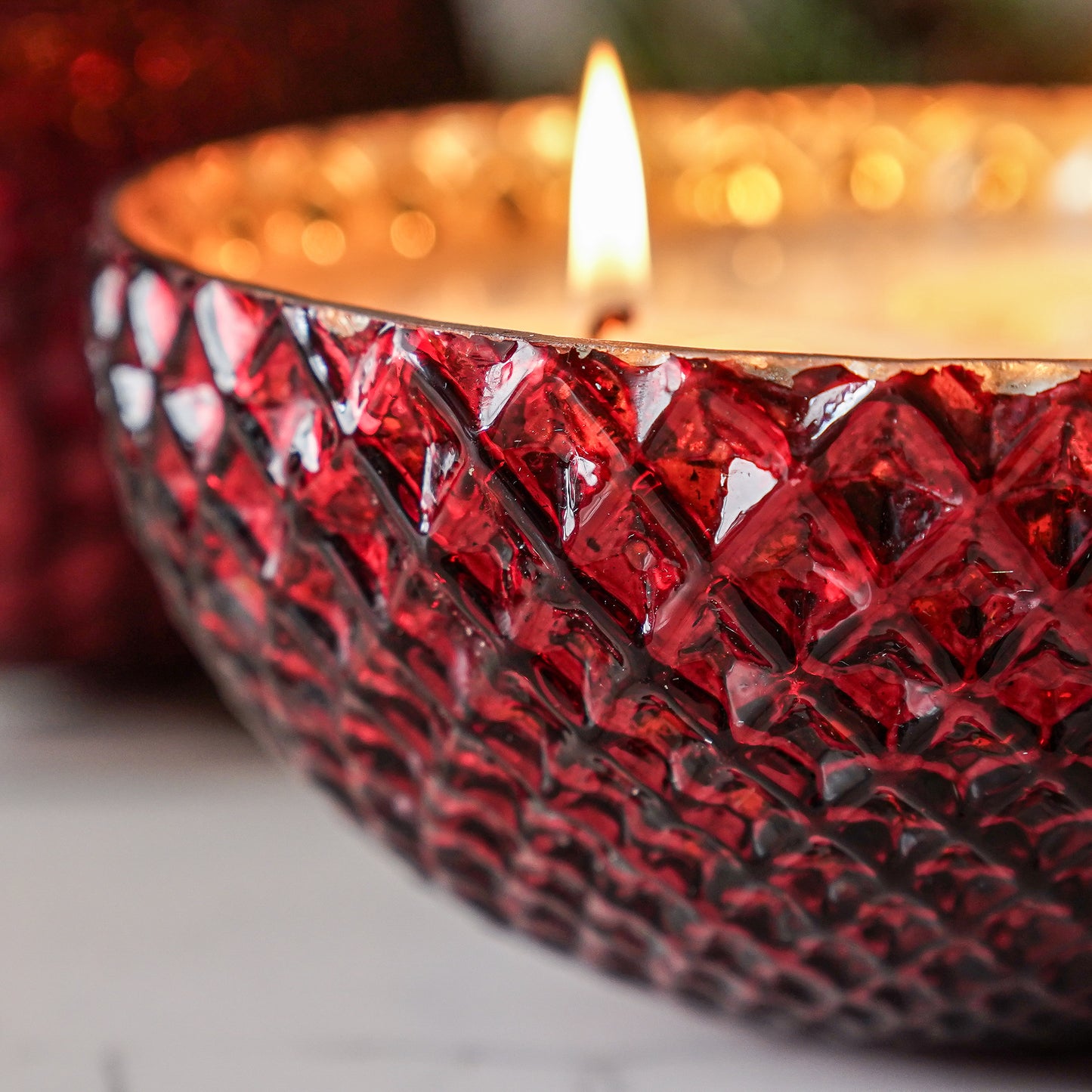 Red Mercury Ornament Candle | Large