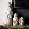 Natural Carved Wood Santas