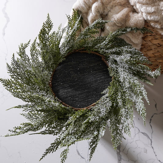 Snowy Cedar Candle Ring