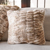 Cream Ribbed Faux Fur Pillow