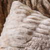 Cream Ribbed Faux Fur Pillow