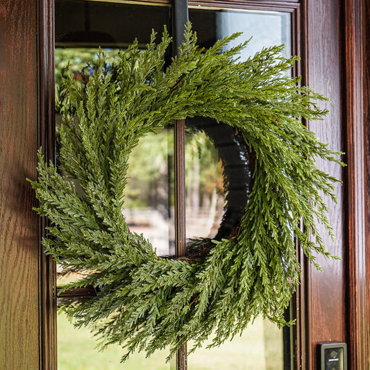 Sylvia Real Touch Cedar Wreath