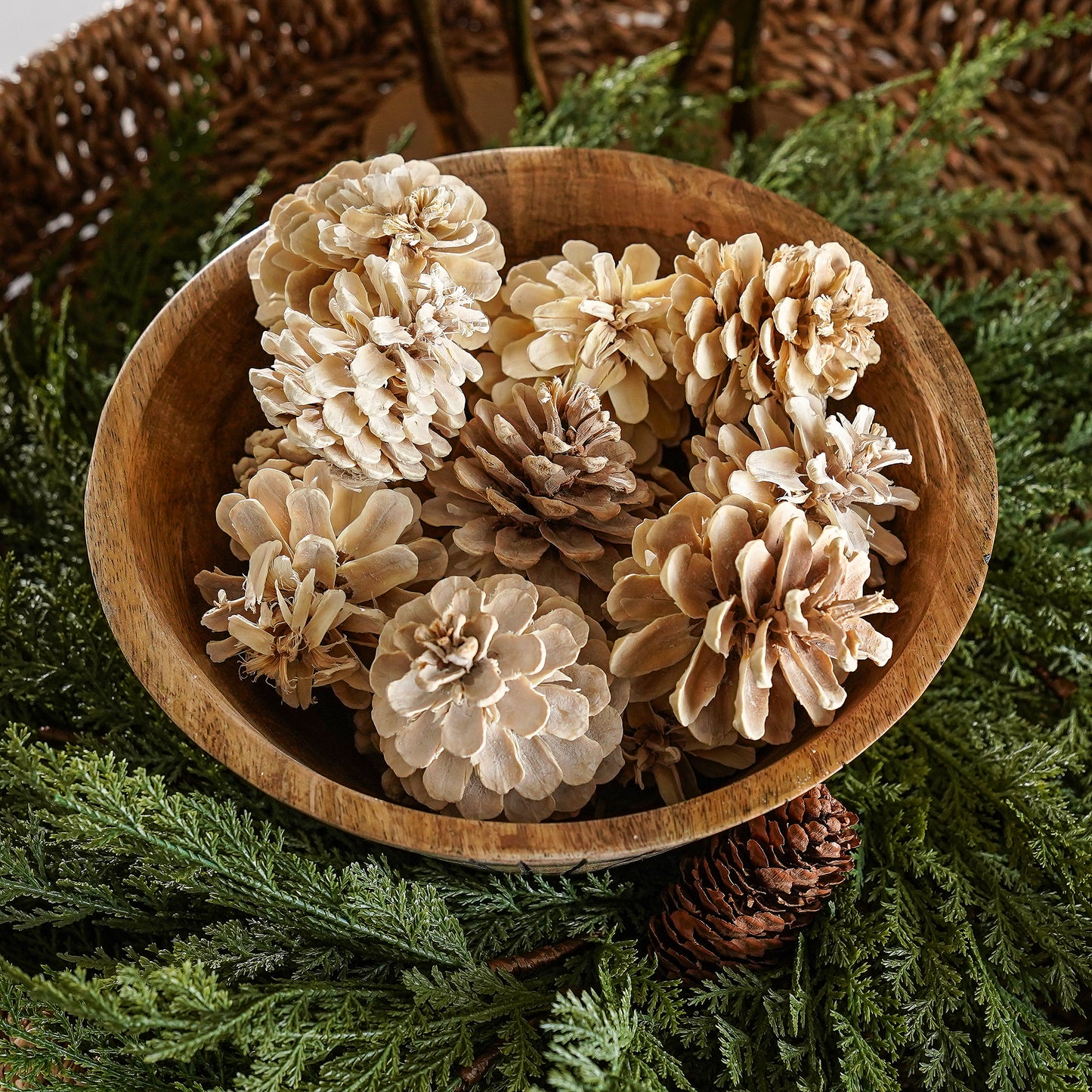 Real Touch Cedar and Pinecone Small Wreath