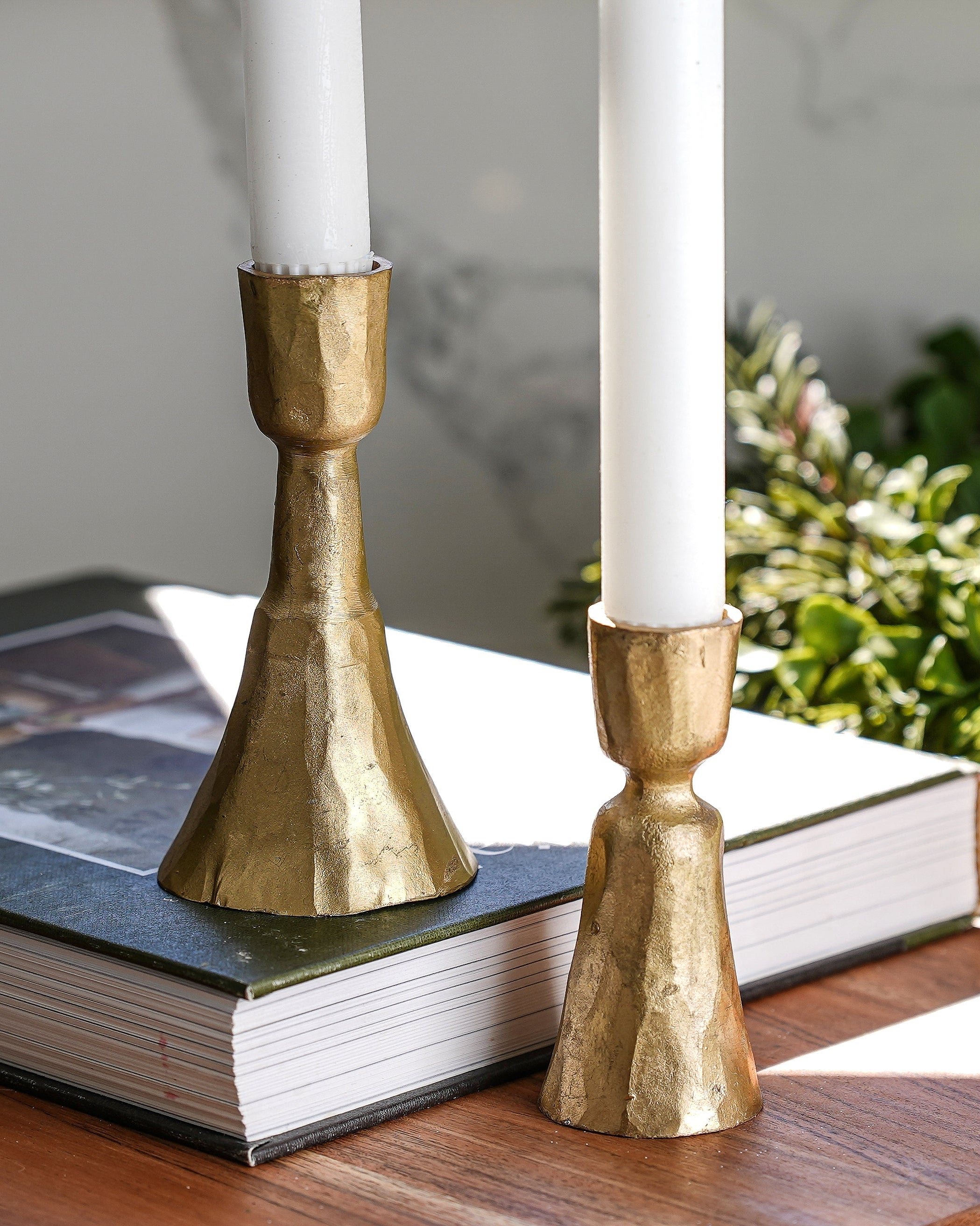 Gold Taper Candle Holder | Set of 2