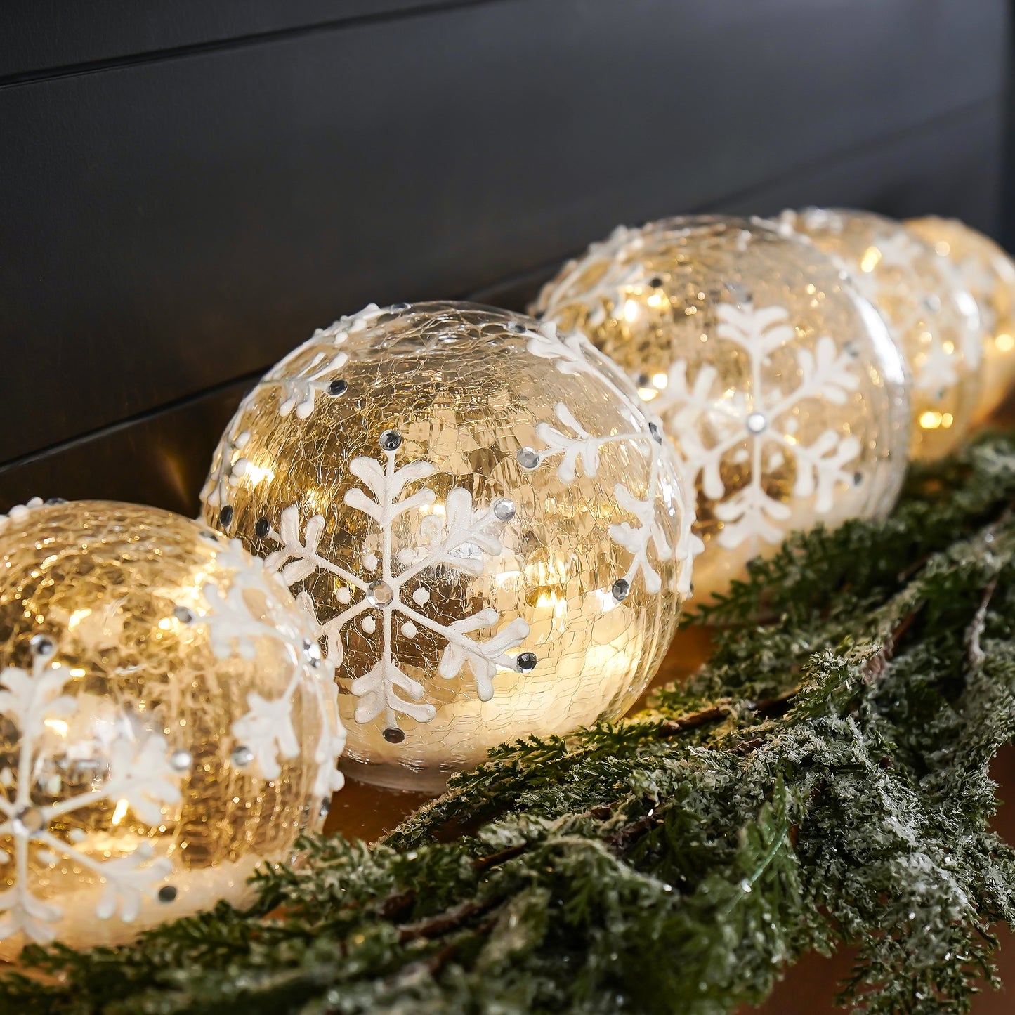 LED Snowflake Tabletop Globe