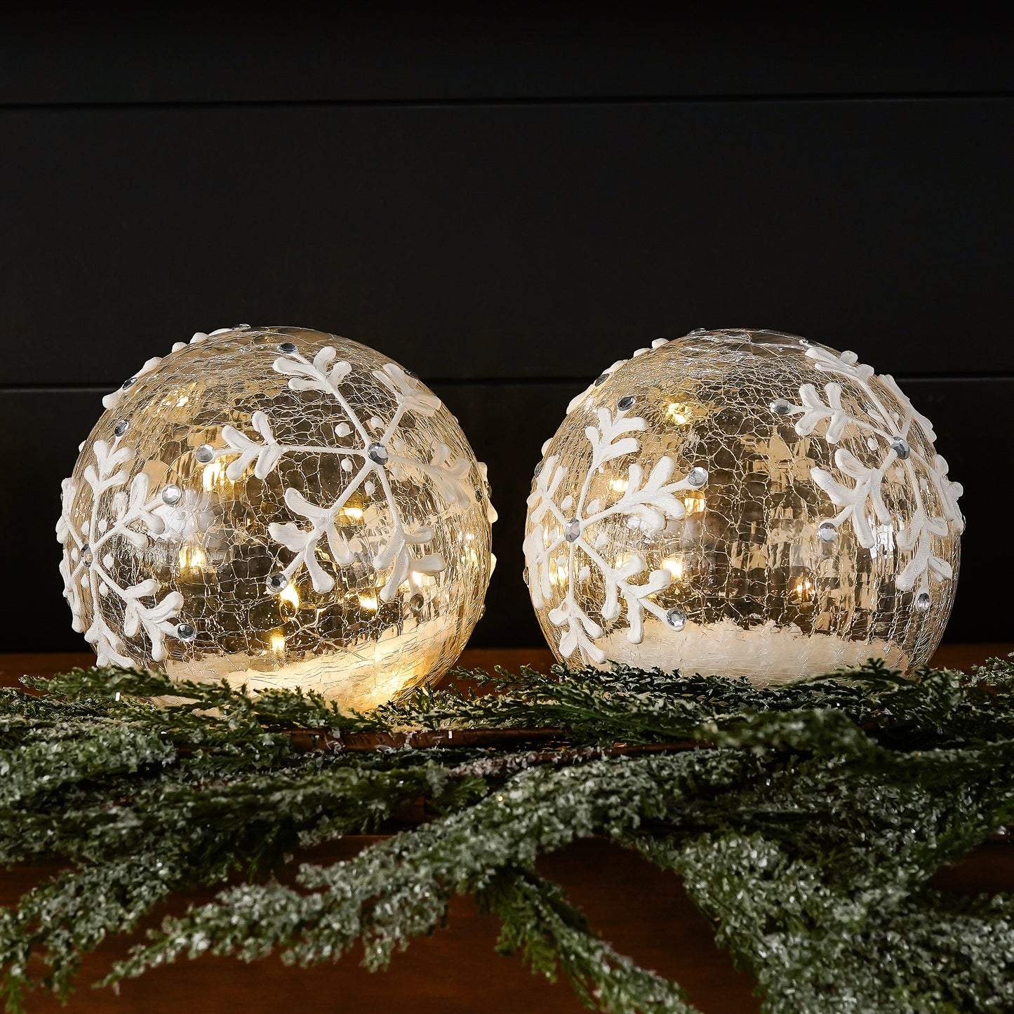 LED Snowflake Tabletop Globe