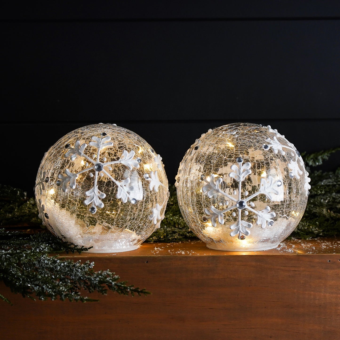 LED Snowflake Tabletop Globe