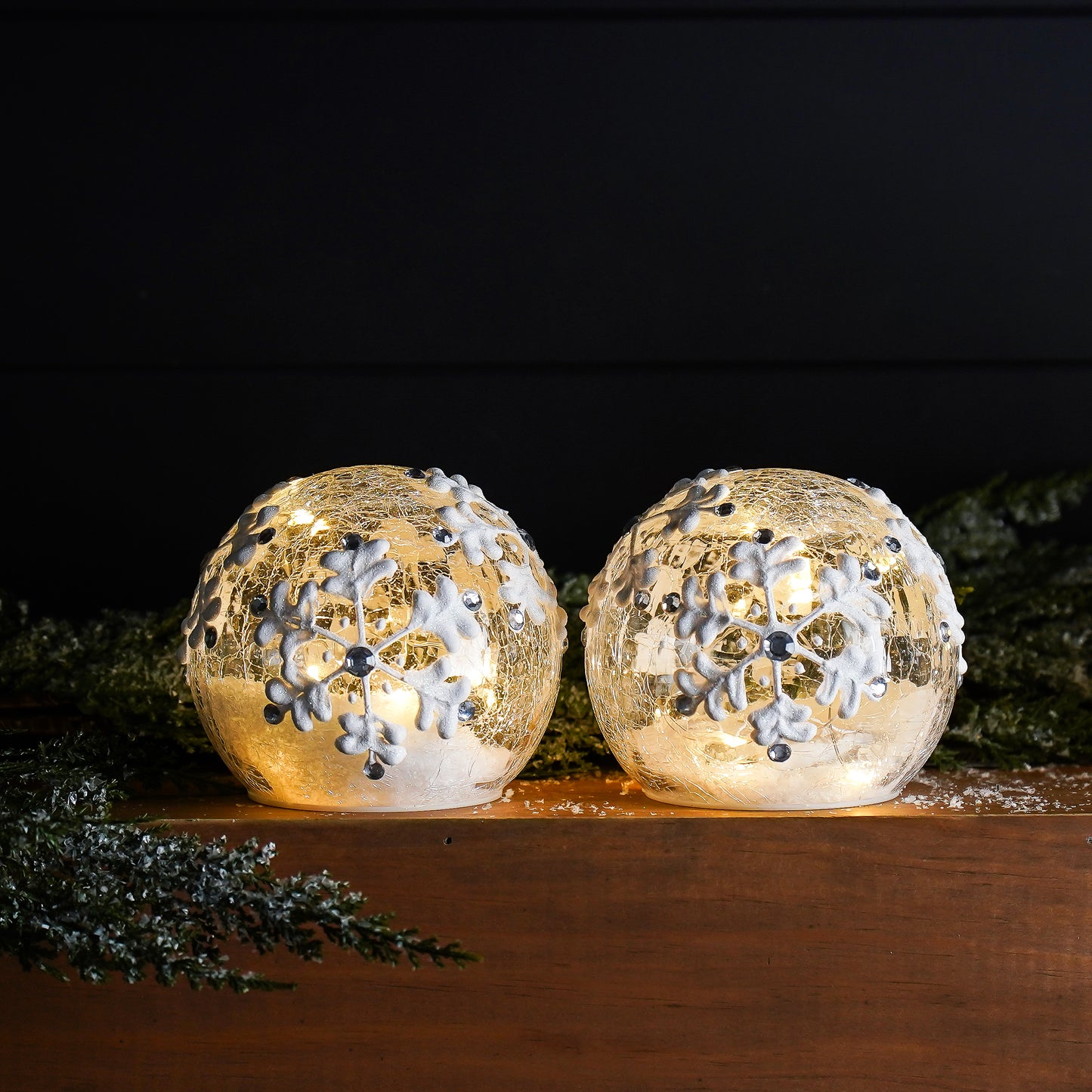 LED Snowflake Tabletop Globe