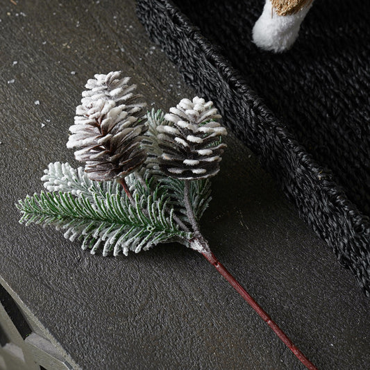 Flocked Fir and Pinecone Stem