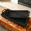 Black Long Woven Tray | Set of 2