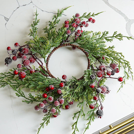 Iced Cypress Pine Candle Ring