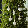 White Distressed Finish Glass Ornament | Individual