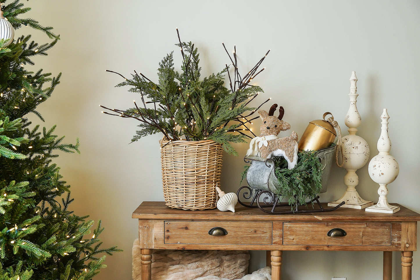 Wicker Basket with Handles